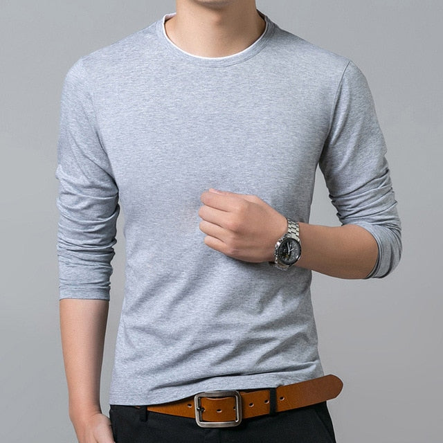 Trendy Street Style Slim Fit Solid Color Long Sleeve Shirt-men-wanahavit-Gray-M-wanahavit