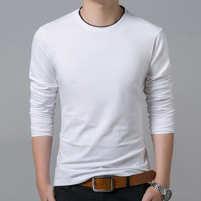 Trendy Street Style Slim Fit Solid Color Long Sleeve Shirt-men-wanahavit-White-M-wanahavit