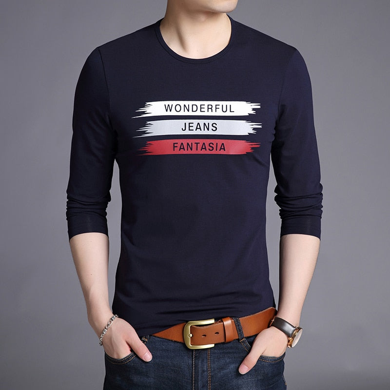 Wonderful Jeans Korean Trend Long Sleeve Shirt-men-wanahavit-Navy Blue-M-wanahavit