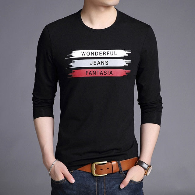 Wonderful Jeans Korean Trend Long Sleeve Shirt-men-wanahavit-Black-M-wanahavit