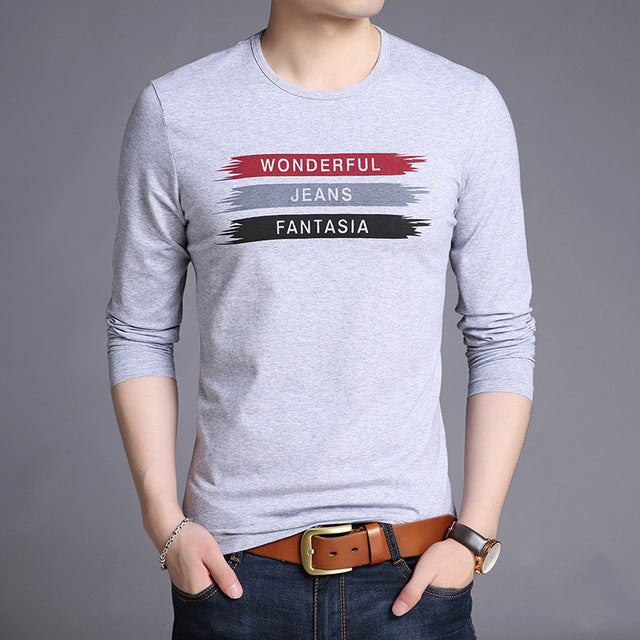 Wonderful Jeans Korean Trend Long Sleeve Shirt-men-wanahavit-Gray-M-wanahavit