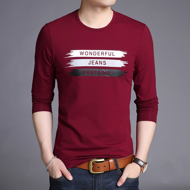 Wonderful Jeans Korean Trend Long Sleeve Shirt-men-wanahavit-Red-M-wanahavit