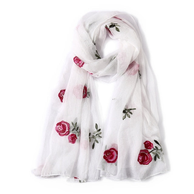 Fashion Silk Scarf Floral Printed Bandana Shawl #FS-22-women-wanahavit-4-wanahavit