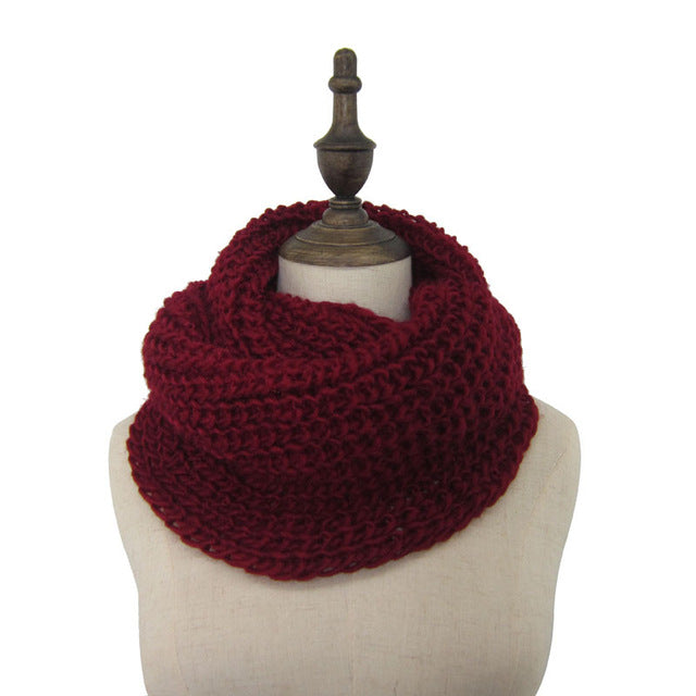 Fashion Collar Knitted Winter Scarf #FS-1-unisex-wanahavit-deep red-wanahavit