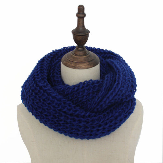 Fashion Collar Knitted Winter Scarf #FS-1-unisex-wanahavit-blue-wanahavit