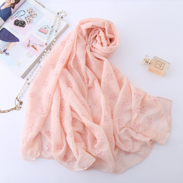 Fashion Cotton Scarf Printed Bandana Shawl #6135-women-wanahavit-B-pink-wanahavit