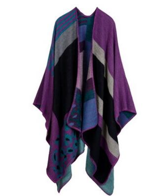 Load image into Gallery viewer, Vintage Plaid Poncho Winter Scarf Printed Bandana Shawl #1758-women-wanahavit-9-wanahavit
