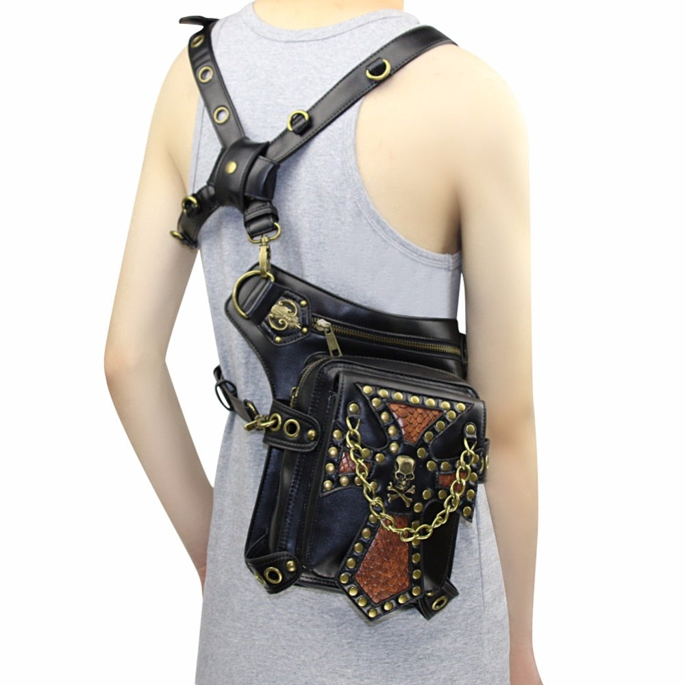 Versatile Steampunk Vintage Rivet Waist Bag-unisex-wanahavit-wanahavit