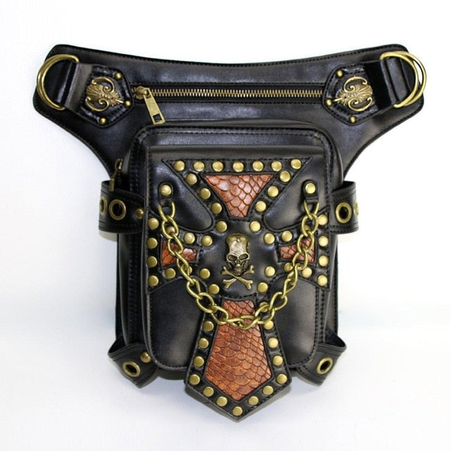 Versatile Steampunk Vintage Rivet Waist Bag-unisex-wanahavit-wanahavit