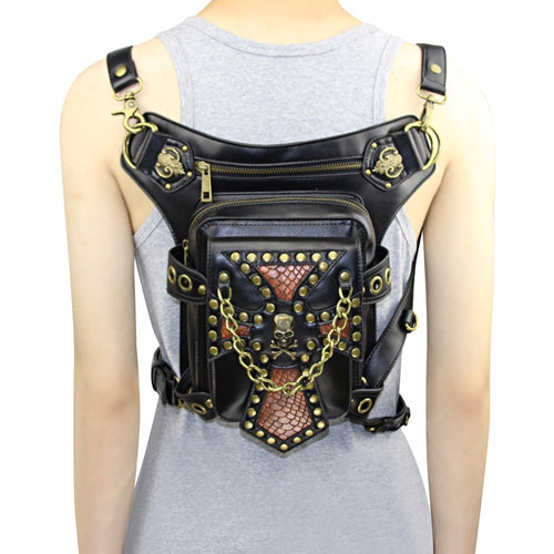 Load image into Gallery viewer, Versatile Steampunk Vintage Rivet Waist Bag-unisex-wanahavit-wanahavit
