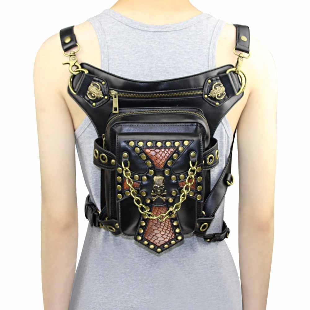 Versatile Steampunk Vintage Rivet Waist Bag-unisex-wanahavit-wanahavit