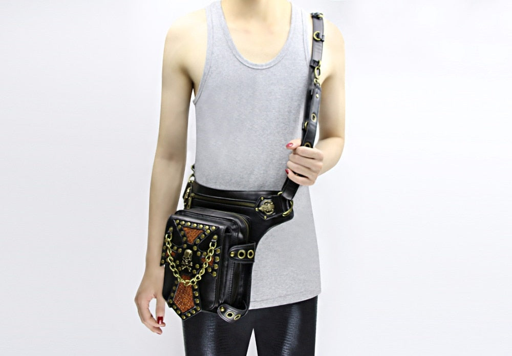 Versatile Steampunk Vintage Rivet Waist Bag-unisex-wanahavit-wanahavit