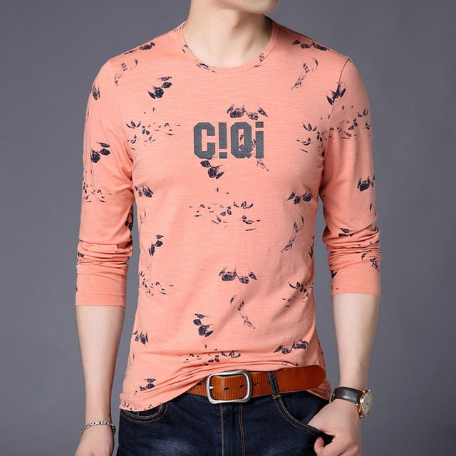 CIQI Printed Pattern Trending Long Sleeve Shirt-men-wanahavit-Orange-M-wanahavit