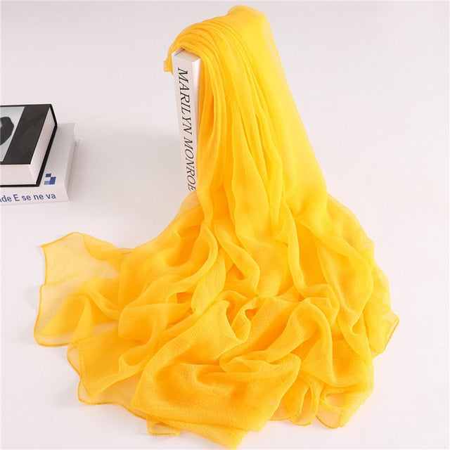 Fashion Silk Scarf Printed Bandana Shawl #2319-women-wanahavit-light yellow-wanahavit