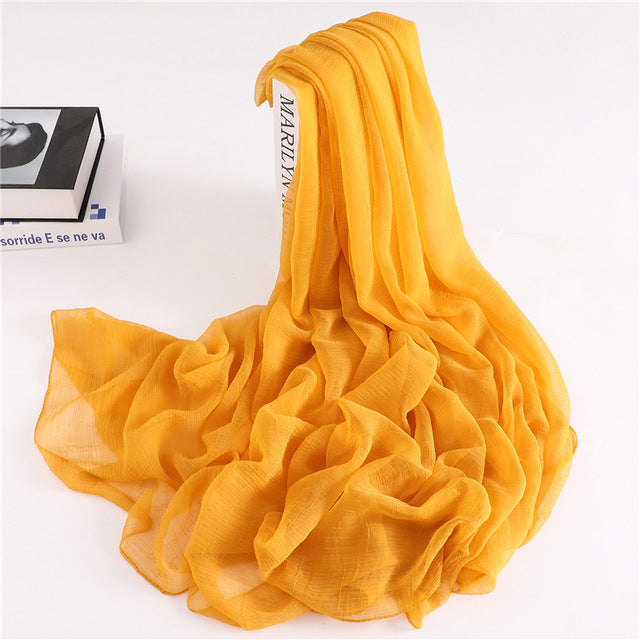 Fashion Silk Scarf Printed Bandana Shawl #2319-women-wanahavit-deep yellow-wanahavit