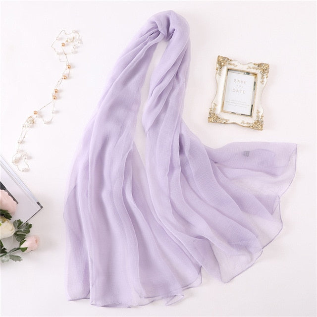 Fashion Silk Scarf Printed Bandana Shawl #2319-women-wanahavit-light purple-wanahavit