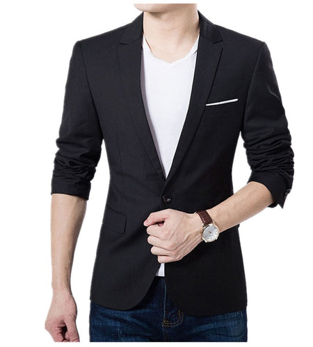 Formal Slim Fit Meeting Dress Blazer-men-wanahavit-Black-M-wanahavit