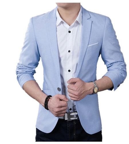 Formal Slim Fit Meeting Dress Blazer-men-wanahavit-Light blue-M-wanahavit