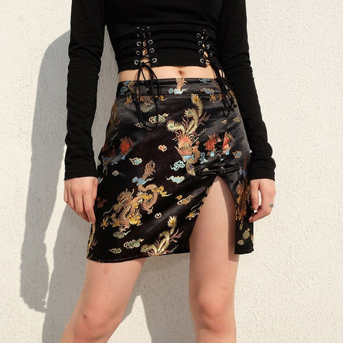 Load image into Gallery viewer, Lace Up Square Collar Long Sleeve Floral Skirt-women-wanahavit-skirt-L-wanahavit
