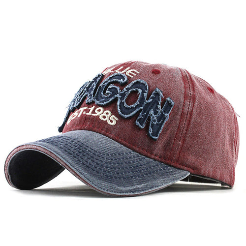 Load image into Gallery viewer, Blue Dragon Est 1985 Embroidered Patch Baseball Cap-unisex-wanahavit-F320 Navy Red-wanahavit
