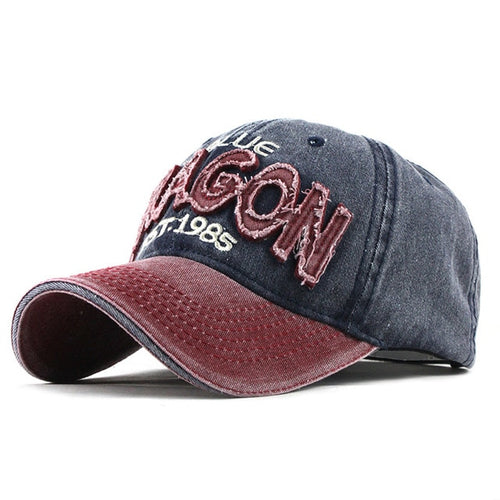 Load image into Gallery viewer, Blue Dragon Est 1985 Embroidered Patch Baseball Cap-unisex-wanahavit-F320 Red Navy-wanahavit
