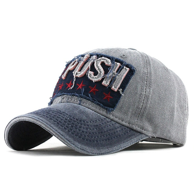 5 Star Push Embroidered Baseball Cap-unisex-wanahavit-F321 Navy Gray-wanahavit