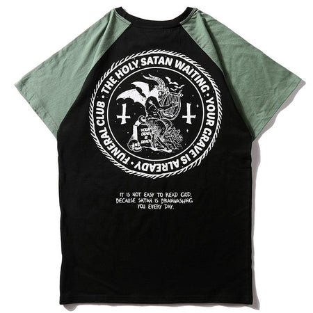 Waiting Satan Printed Hip Hop Streetwear Loose Tees-unisex-wanahavit-black-Asian M-wanahavit