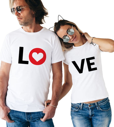 Lovers Love Letter Print Matching Couple Tees-unisex-wanahavit-FD60-FSTWH-L-wanahavit