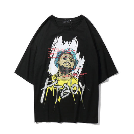 PTBoy Printed Hip Hop Streetwear Loose Tees-unisex-wanahavit-White-Asian M-wanahavit
