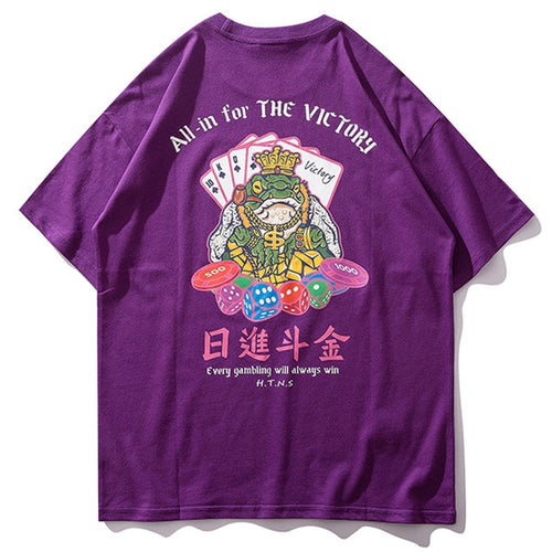 Load image into Gallery viewer, All In For The Victory Printed Hip Hop Streetwear Loose Tees-unisex-wanahavit-Purple-Asian M-wanahavit
