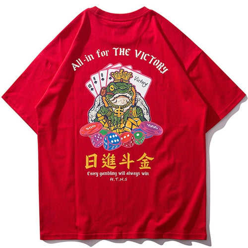 Load image into Gallery viewer, All In For The Victory Printed Hip Hop Streetwear Loose Tees-unisex-wanahavit-Red-Asian M-wanahavit
