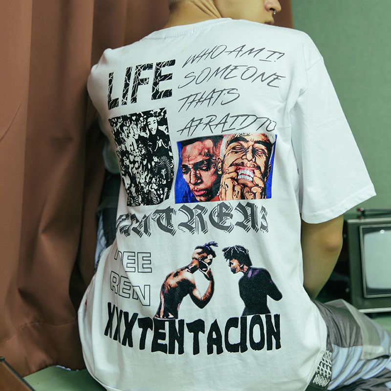 Life In Prison Printed Hip Hop Streetwear Loose Tees-unisex-wanahavit-White-Asian M-wanahavit