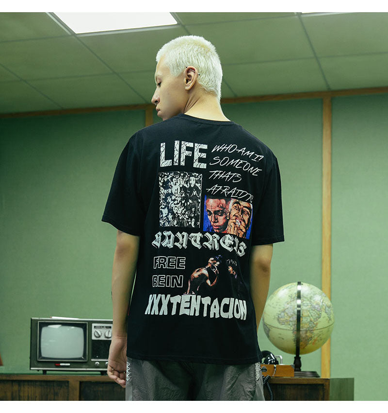 Life In Prison Printed Hip Hop Streetwear Loose Tees-unisex-wanahavit-Black-Asian M-wanahavit