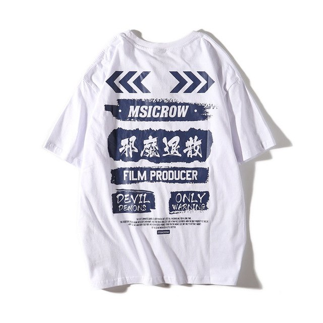 Film Producer Koi Printed Hip Hop Streetwear Loose Tees-unisex-wanahavit-White-Asian M-wanahavit