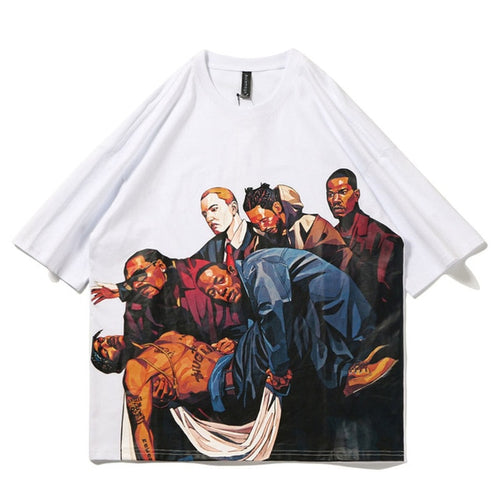Load image into Gallery viewer, Tupac Death Printed Hip Hop Streetwear Loose Tees-unisex-wanahavit-White-Asian S-wanahavit
