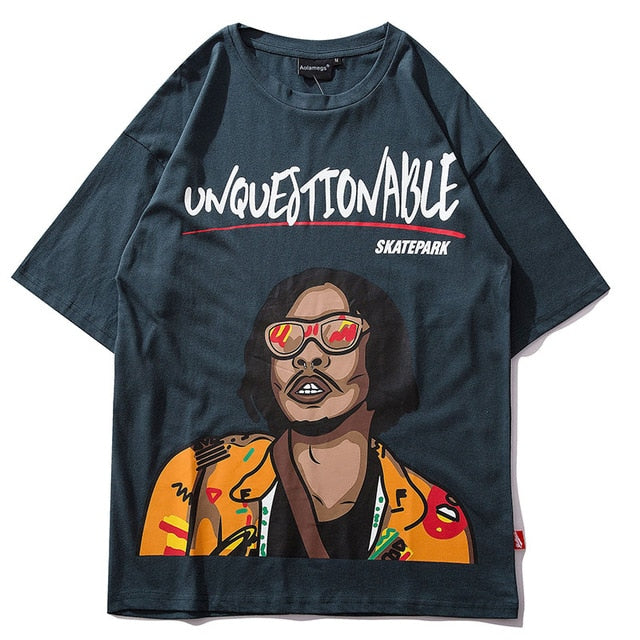 Unquestionable Printed Hip Hop Streetwear Loose Tees-unisex-wanahavit-Green-Asian M-wanahavit