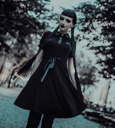 Bow Drawstring Elegant Solid Patchwork Dress-women-wanahavit-black-L-wanahavit