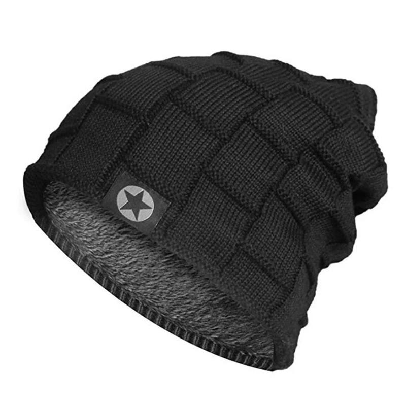 Fleece Lined Soft Stretchable Casual Warm Knitted Winter Beanie-unisex-wanahavit-Black-wanahavit