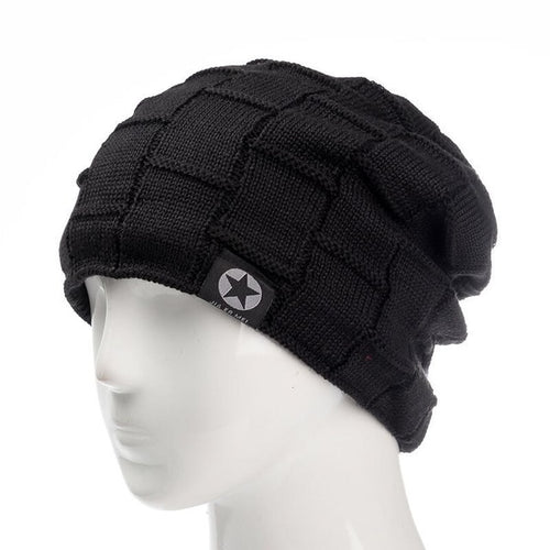 Load image into Gallery viewer, Fleece Lined Soft Stretchable Casual Warm Knitted Winter Beanie-unisex-wanahavit-Black-wanahavit
