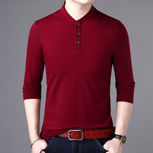 Load image into Gallery viewer, Solid Color Street Style Cotton Long Sleeve Shirt-men-wanahavit-Red-M-wanahavit
