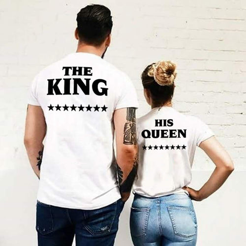 Load image into Gallery viewer, The King with His Queen Matching Couple Tees-unisex-wanahavit-FJ43-FSTWH-S-wanahavit
