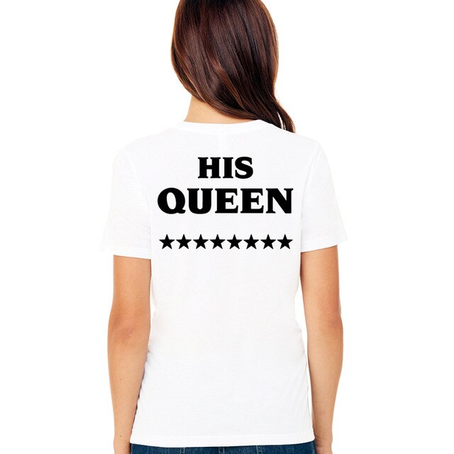 The King with His Queen Matching Couple Tees-unisex-wanahavit-FJ43-FSTWH-L-wanahavit