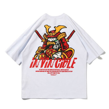 Samurai Eagle Printed Hip Hop Streetwear Loose Tees-unisex-wanahavit-Yellow-Asian M-wanahavit