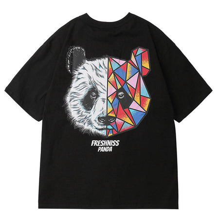 Freshness Panda Printed Hip Hop Streetwear Loose Tees-unisex-wanahavit-White-Asian L-wanahavit