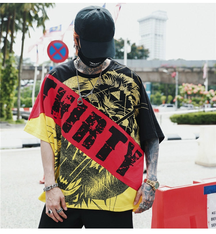 Thirty Gorilla Printed Hip Hop Streetwear Loose Tees-unisex-wanahavit-yellow-Asian L-wanahavit