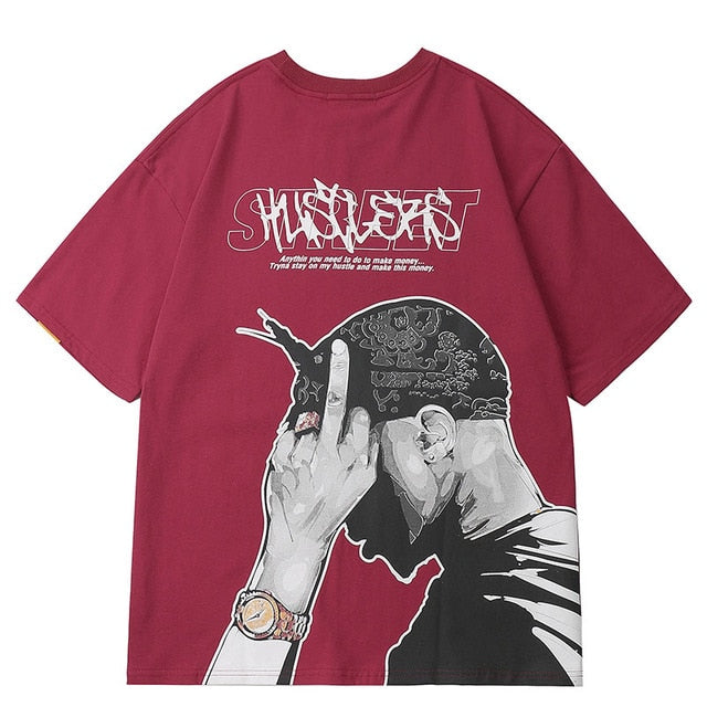 Tupac Rapper Printed Hip Hop Streetwear Loose Tees for men - wanahavit