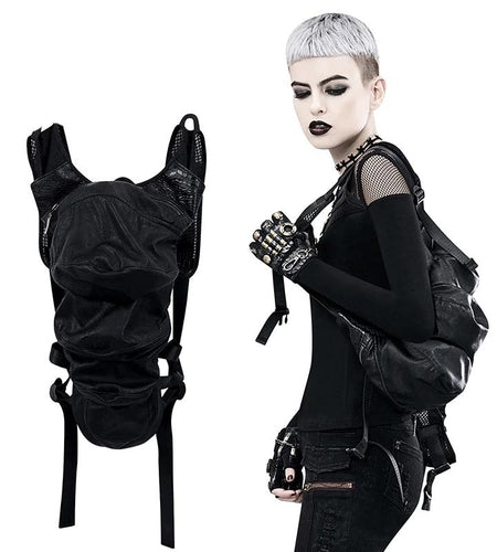 Designer Biker Women Steampunk PU Leather Backpack-women-wanahavit-wanahavit