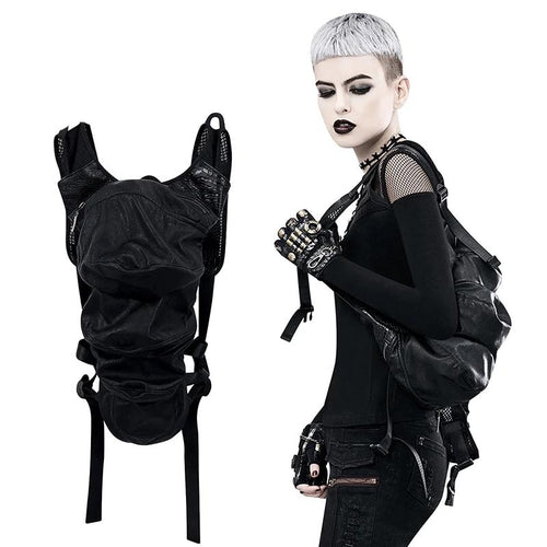 Load image into Gallery viewer, Designer Biker Women Steampunk PU Leather Backpack-women-wanahavit-wanahavit
