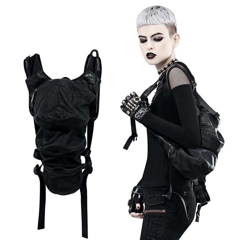 Designer Biker Women Steampunk PU Leather Backpack-women-wanahavit-wanahavit