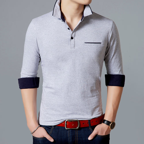 Load image into Gallery viewer, Stand Collar Polo Long Sleeve Slim Fit Shirt-men-wanahavit-Gray-M-wanahavit
